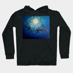 Dolphins playing underwater Hoodie